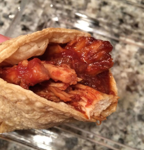 Saucy Slow Cooker BBQ Chicken tortilla