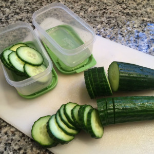 chopped cucumbers